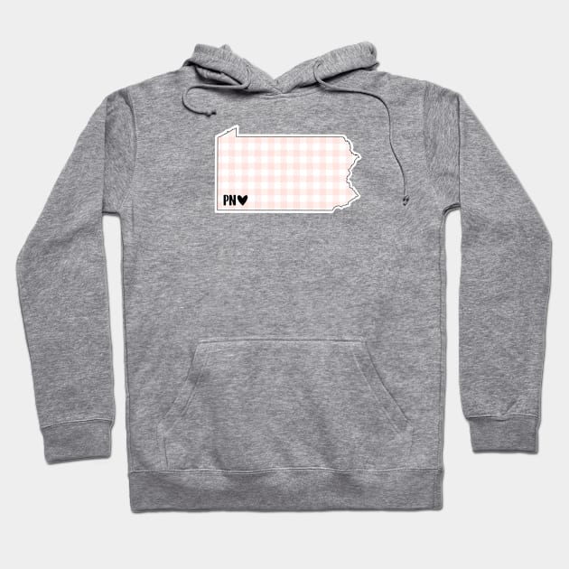 USA States: Pennsylvania (pink plaid) Hoodie by LetsOverThinkIt